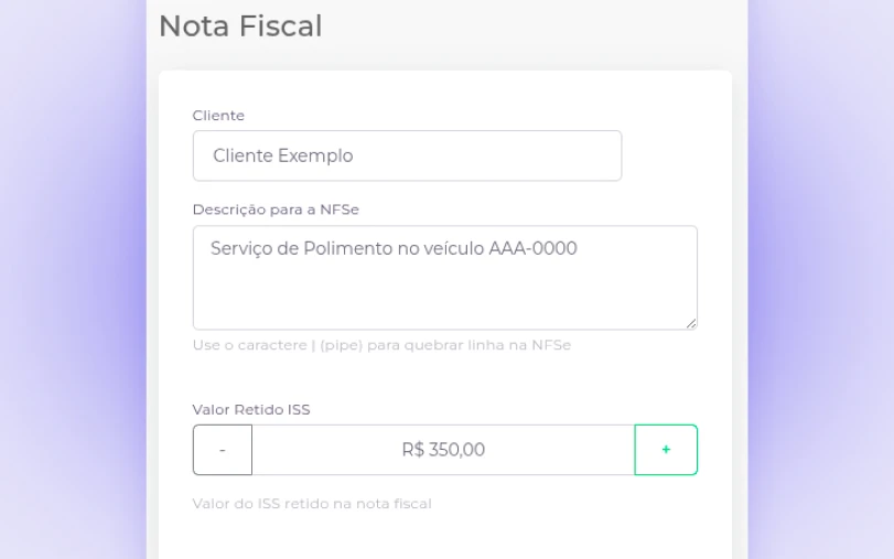 Emissão de NFS-e direto pelo sistema Veltacar