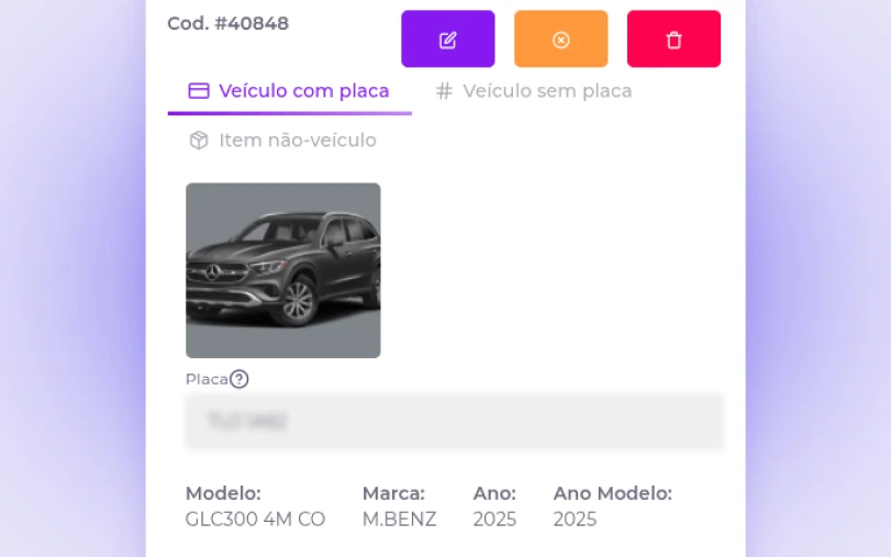 Checklist de entrada do veículo com fotos e observações